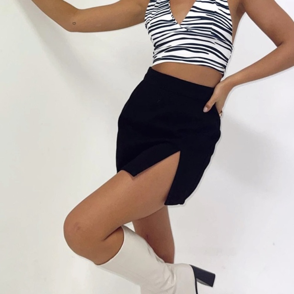 Princess Polly Black Denim Skirt